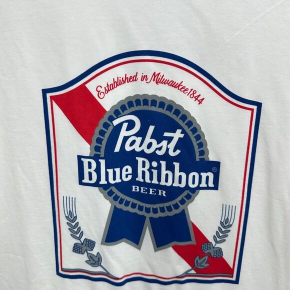 Pabst Blue Ribbon PBR Beer Graphic Short Sleeve Tee Shirt Casual Everyday NWT - Picture 4 of 6